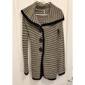 Free People women’s Vintage Brown XS Chunky Knit Wool Blend Button Sweater Coat